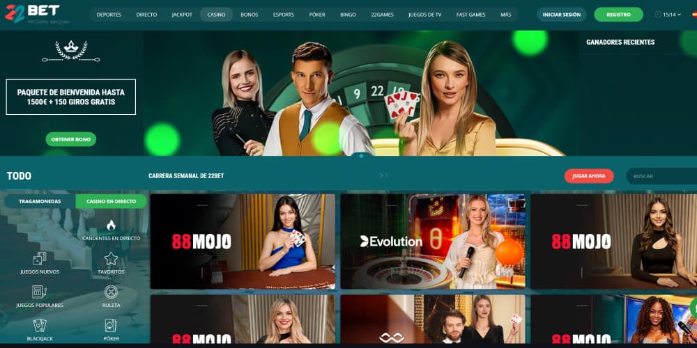 22Bet Casino en vivo